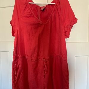 Universal Red Jumpsuit with Drawstring Waist